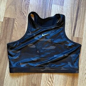 Nike Black Perforated Racerback Sports Bra